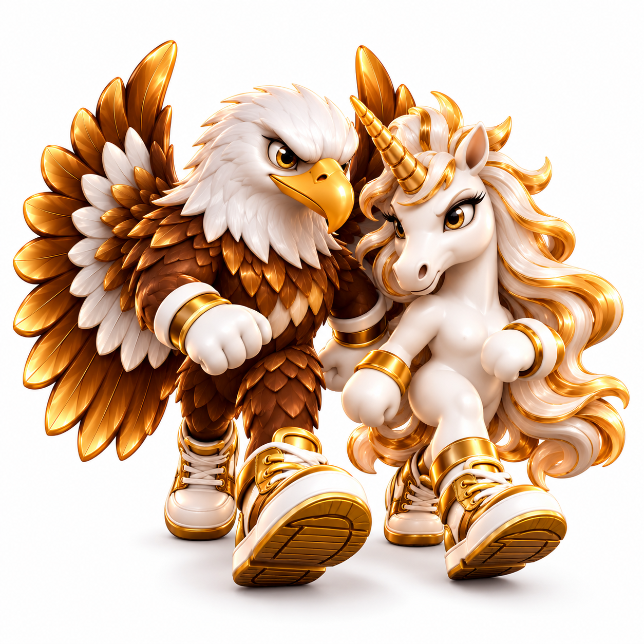 Requiza eagle and unicorn logo